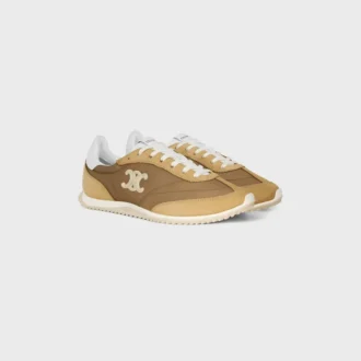 Sneaker Racer in nylon, pelle scamosciata e pelle di vitello