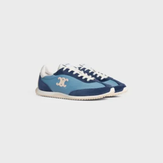 Sneaker Racer in nylon, pelle scamosciata e pelle di vitello