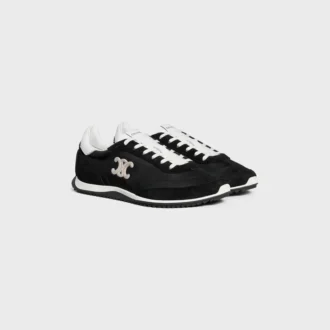 Sneaker Racer in nylon, pelle scamosciata e pelle di vitello