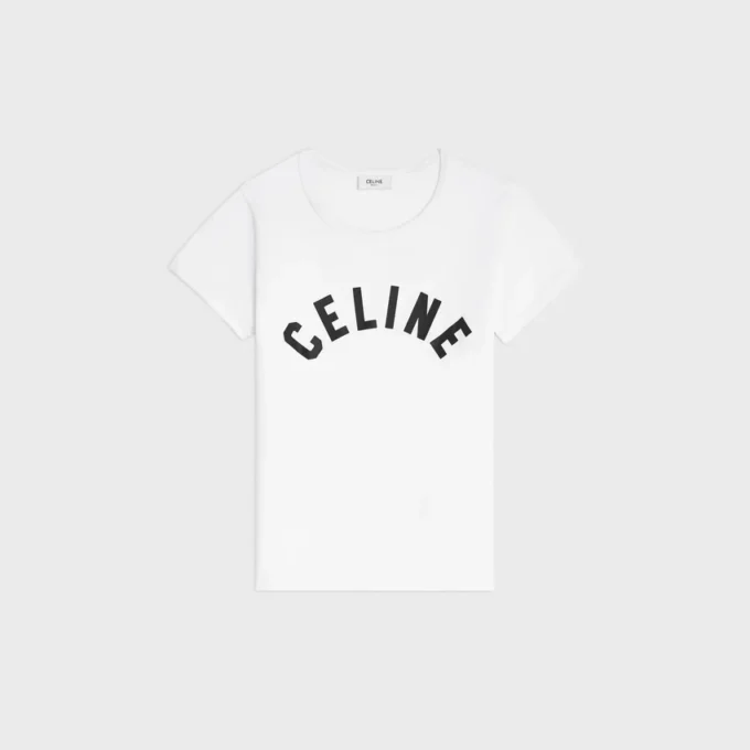 T-shirt in jersey di cotone a costine