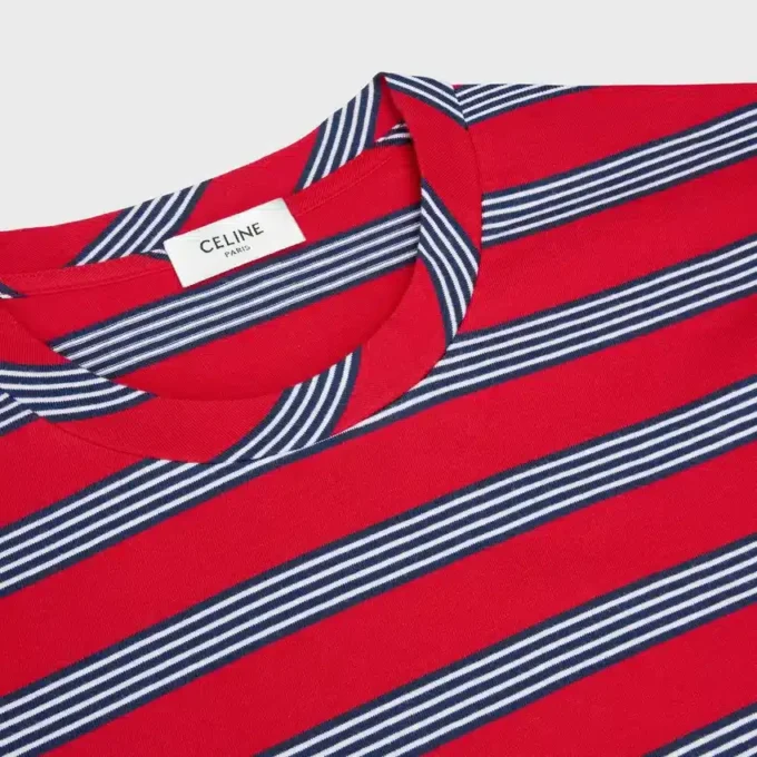 T-shirt regular in jersey di cotone a righe