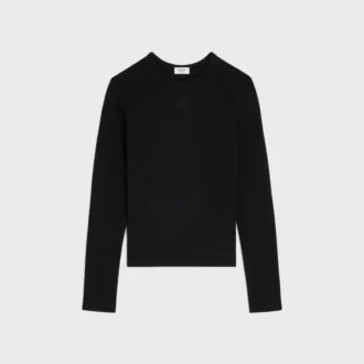 T-shirt Triomphe in jersey di cotone a costine T-shirt Triomphe in jersey di cotone a costine