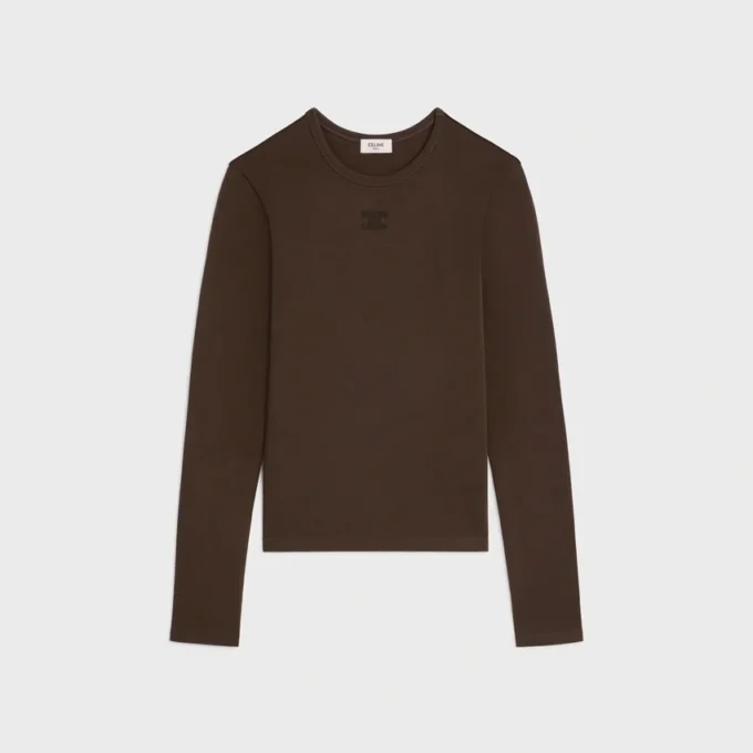 T-shirt Triomphe in jersey di cotone a costine T-shirt Triomphe in jersey di cotone a costine