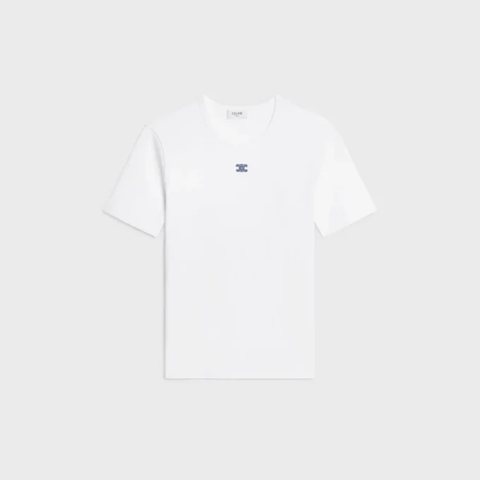 T-shirt Triomphe in jersey di cotone a costine T-shirt Triomphe in jersey di cotone a costine