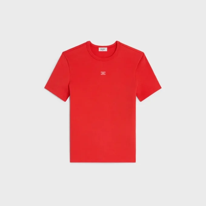 T-shirt Triomphe in jersey di cotone a costine T-shirt Triomphe in jersey di cotone a costine
