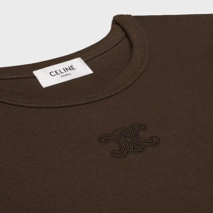 T-shirt Triomphe in jersey di cotone a costine T-shirt Triomphe in jersey di cotone a costine