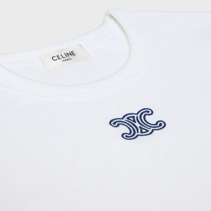 T-shirt Triomphe in jersey di cotone a costine T-shirt Triomphe in jersey di cotone a costine