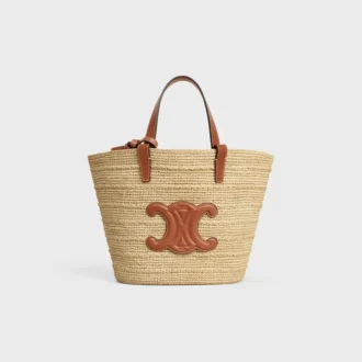 Teen Celine Classic Panier in rafia e pelle di vitello Teen Celine Classic Panier in rafia e pelle di vitello