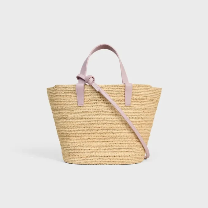 Teen Celine Classic Panier in rafia e pelle di vitello Teen Celine Classic Panier in rafia e pelle di vitello
