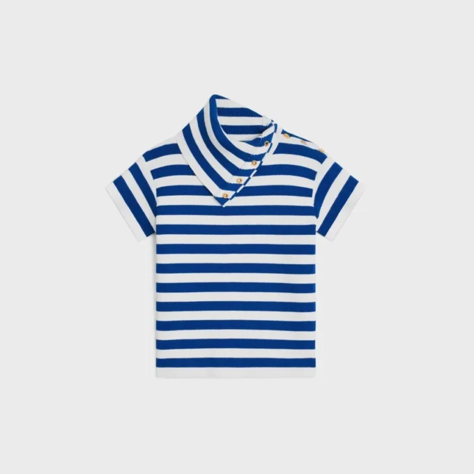 Top a collo alto in cotone