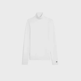Top a collo alto in jersey di cotone sportivo