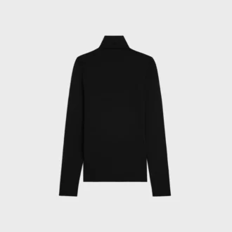 Top a collo alto in jersey di cotone sportivo