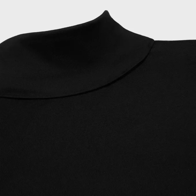 Top a collo alto in jersey di cotone sportivo