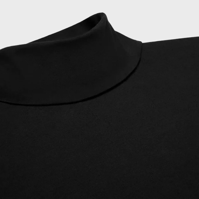 Top a collo alto in jersey di cotone sportivo
