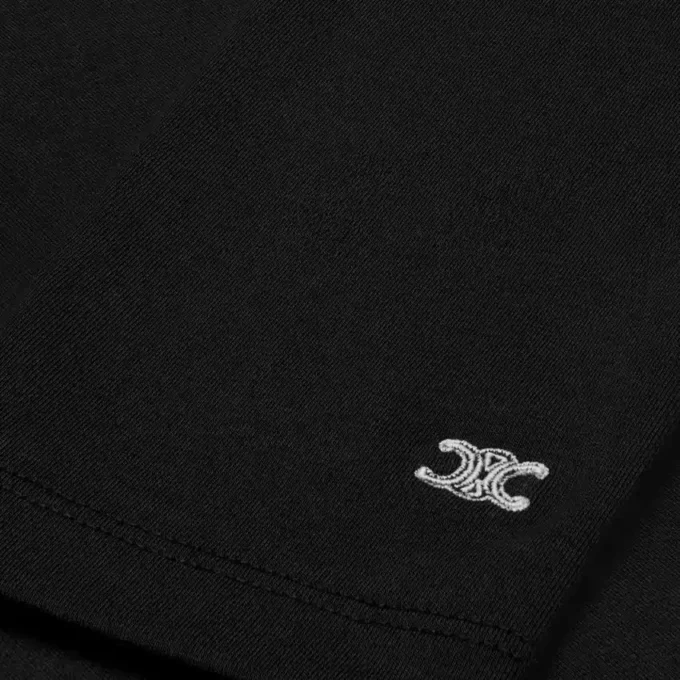 Top a collo alto in jersey di cotone sportivo