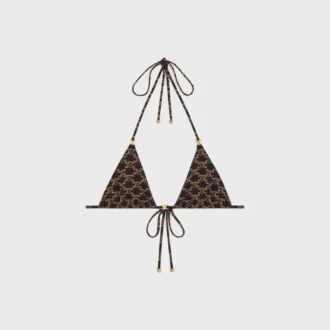 Top a triangolo in jersey monogramma opaco