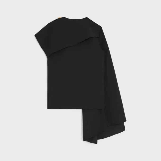 Top drappeggiato in misto lana e seta Top drappeggiato in misto lana e seta