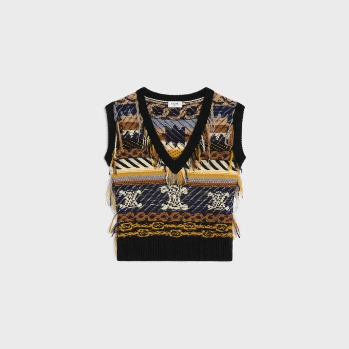 Top in cashmere jacquard Top in cashmere jacquard