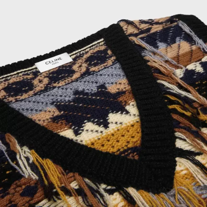 Top in cashmere jacquard Top in cashmere jacquard