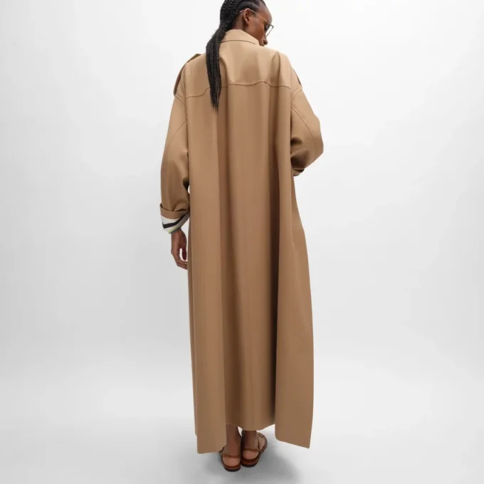 Trench in gabardine di cotone e lana Trench in gabardine di cotone e lana